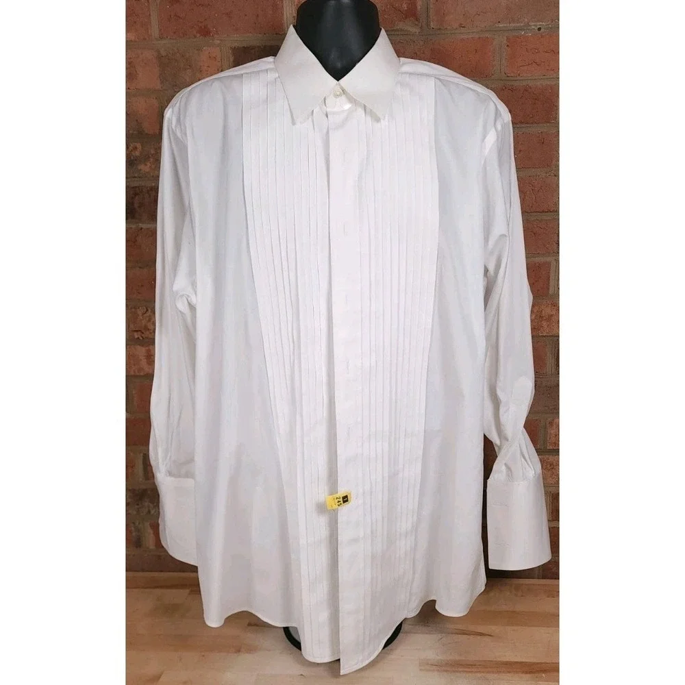 Brooks Brothers Shirt Mens 17.5 / 33 Tuxedo Pleated French Cuff Tradional Fit - Picture 1 of 8